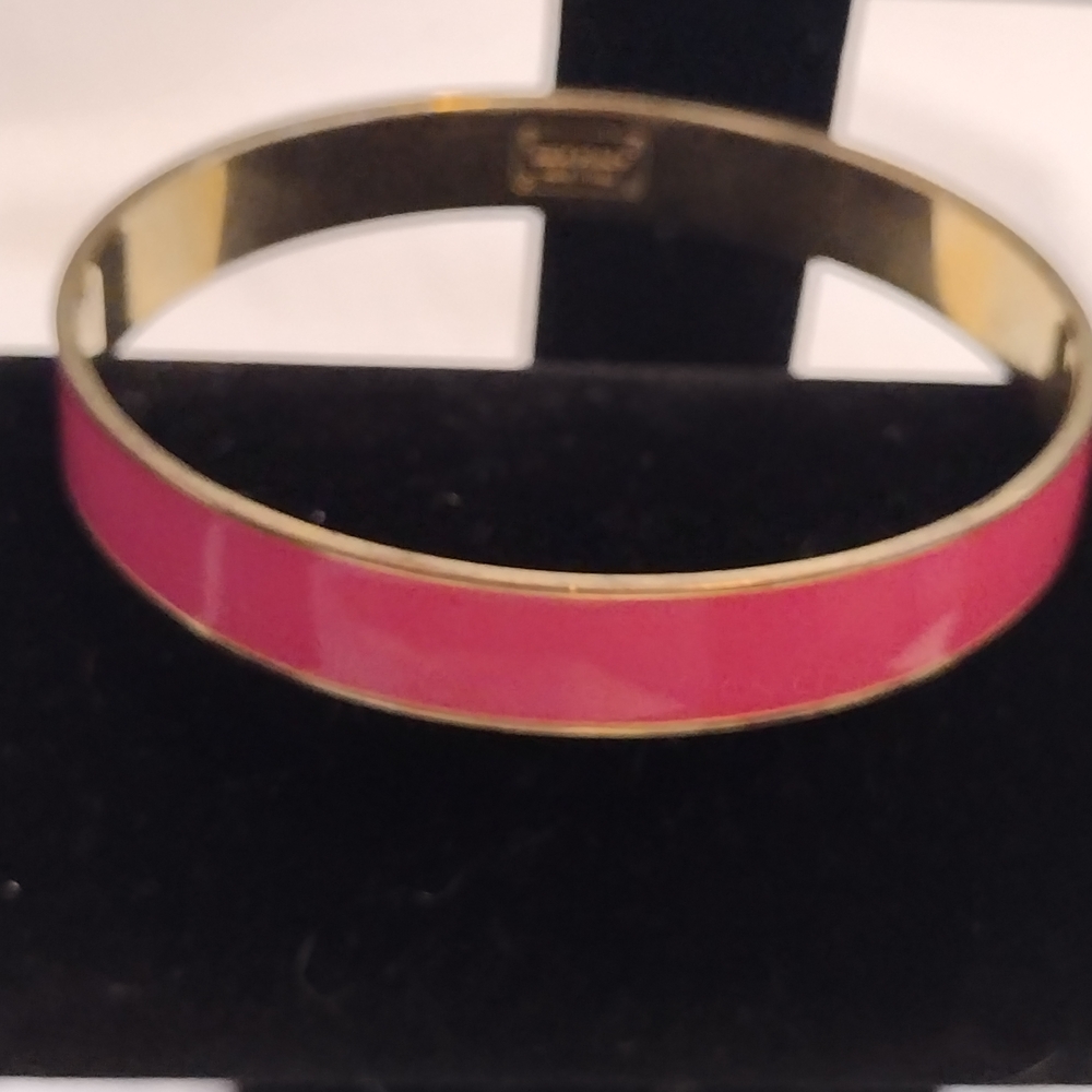 kate spade Pink Enamel Hinged Bangle Bracelet